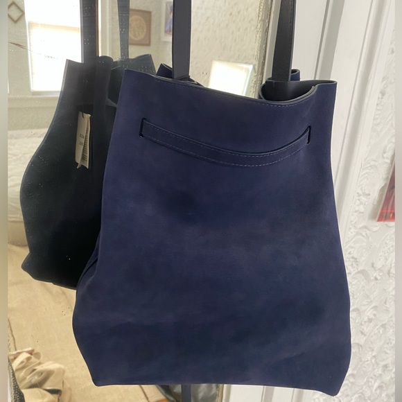 NWT - MANSUR GAVRIEL - Drawstring Suede Hobo Bag - Navy Blue - Picture 12 of 12
